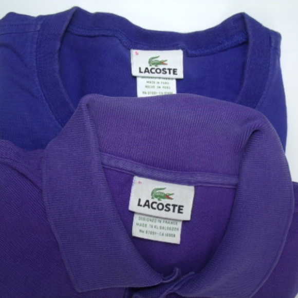 Bundle of 2 Lacoste S/S Polo & L/S Shirt Croc Logo - Picture 3 of 8